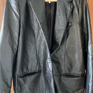 Zara Black Leather Women's Blazer